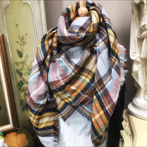 No brand Accessories - Women Blanket Oversized Tartan Scarf Wrap Shawl